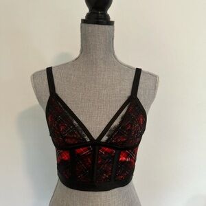 Plaid Lace Corset Top